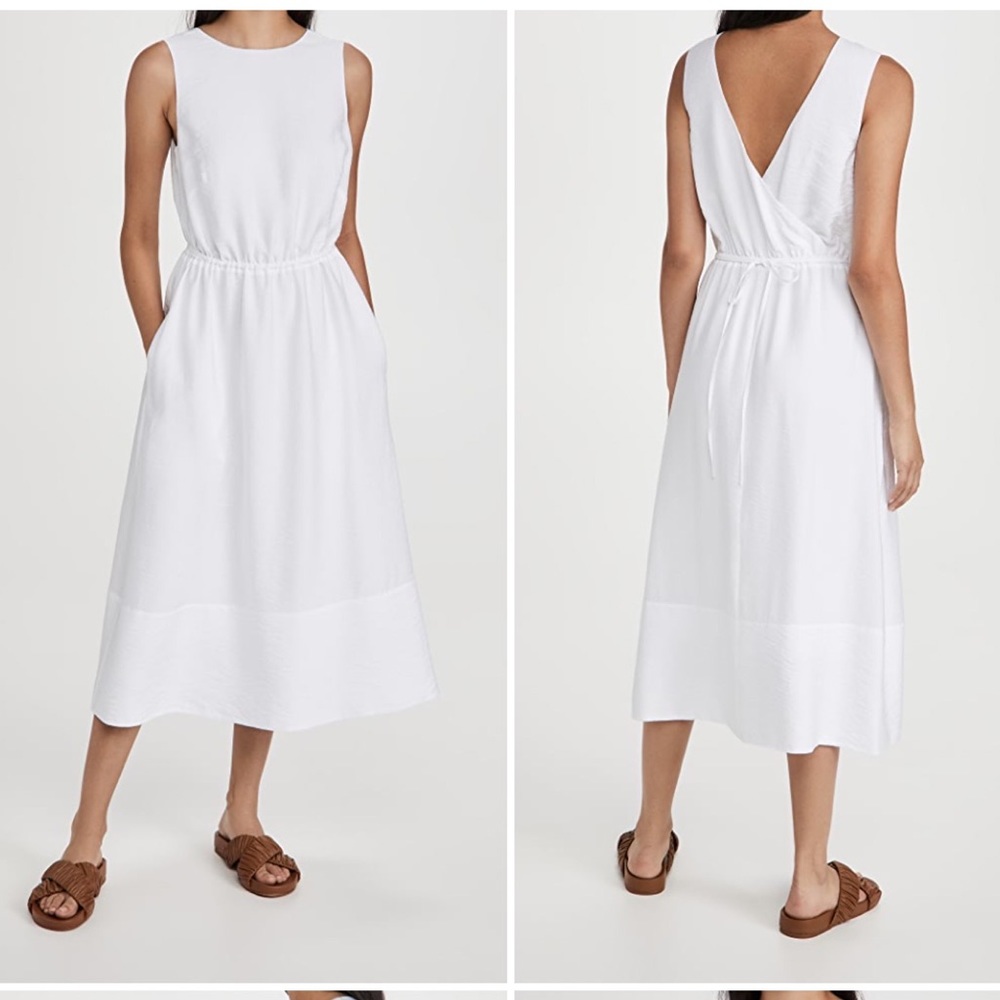 Optic White Sleeveless Cross Back Dress